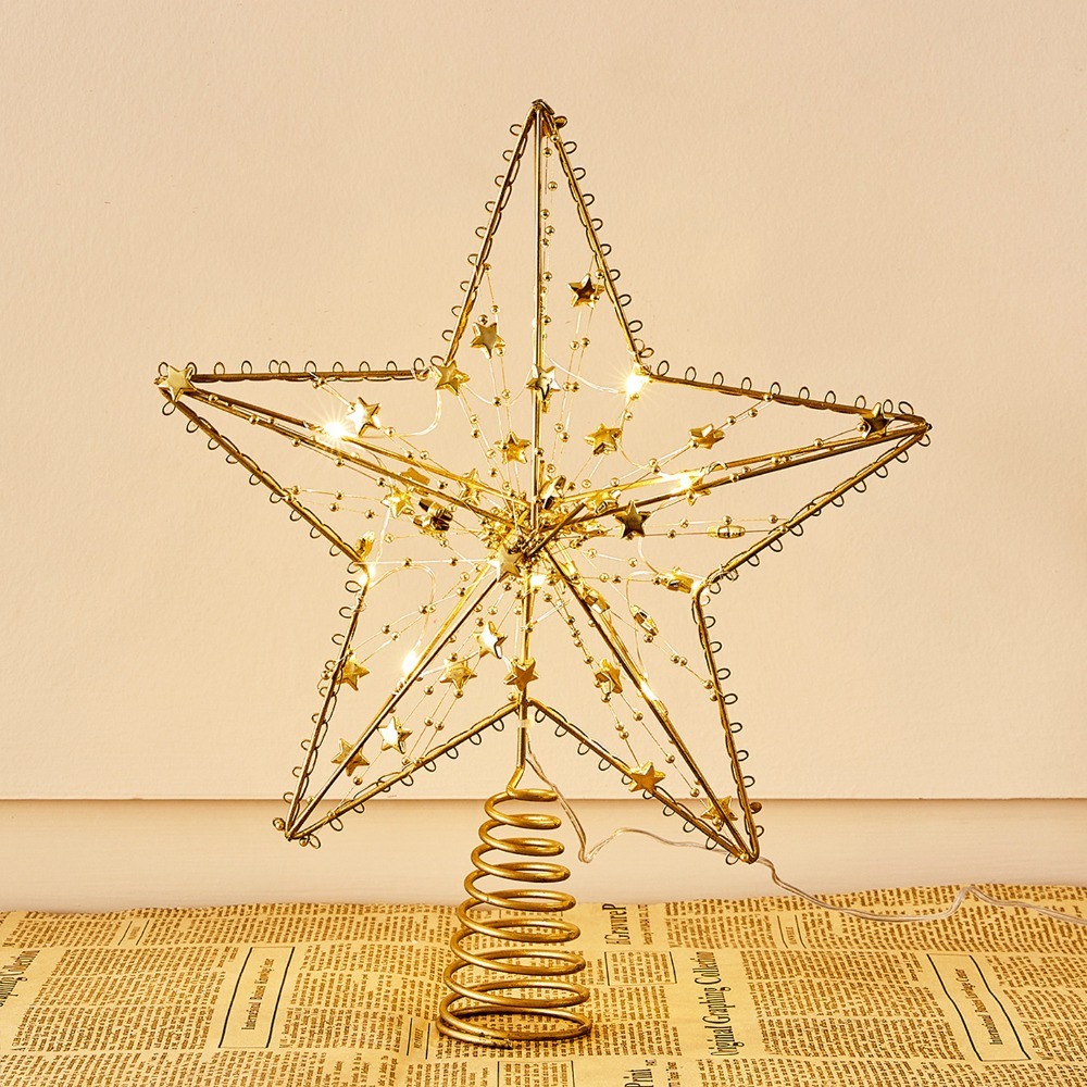 Star Tree Topper - Gold/Silver LED Christmas Tree Topper Star