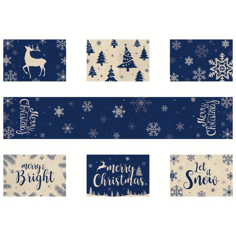 7-Piece Christmas Placemat and - Christmas Table Runner review and price