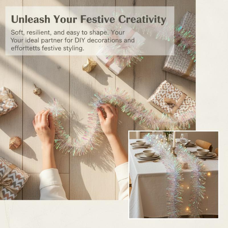 Light Green Iridescent Hologra - Tinsel Garland Decoration review and price
