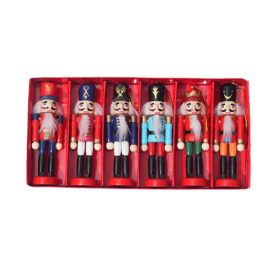 6pcs Christmas Nutcracker Wood - Nutcracker Figurine review and price