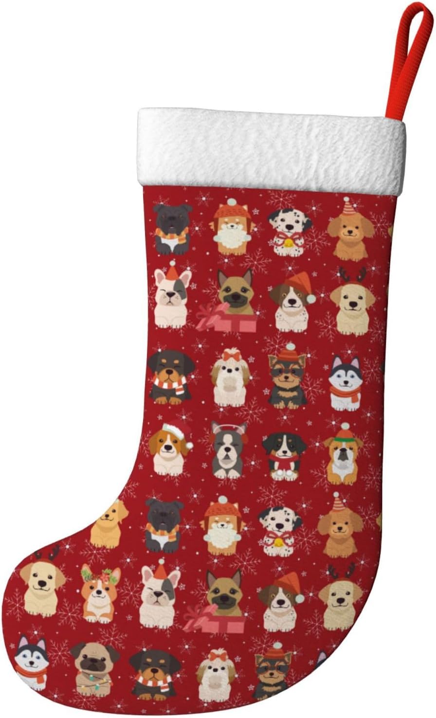 Cute Christmas Dogs Christmas  - Christmas Stocking Hanging review and price