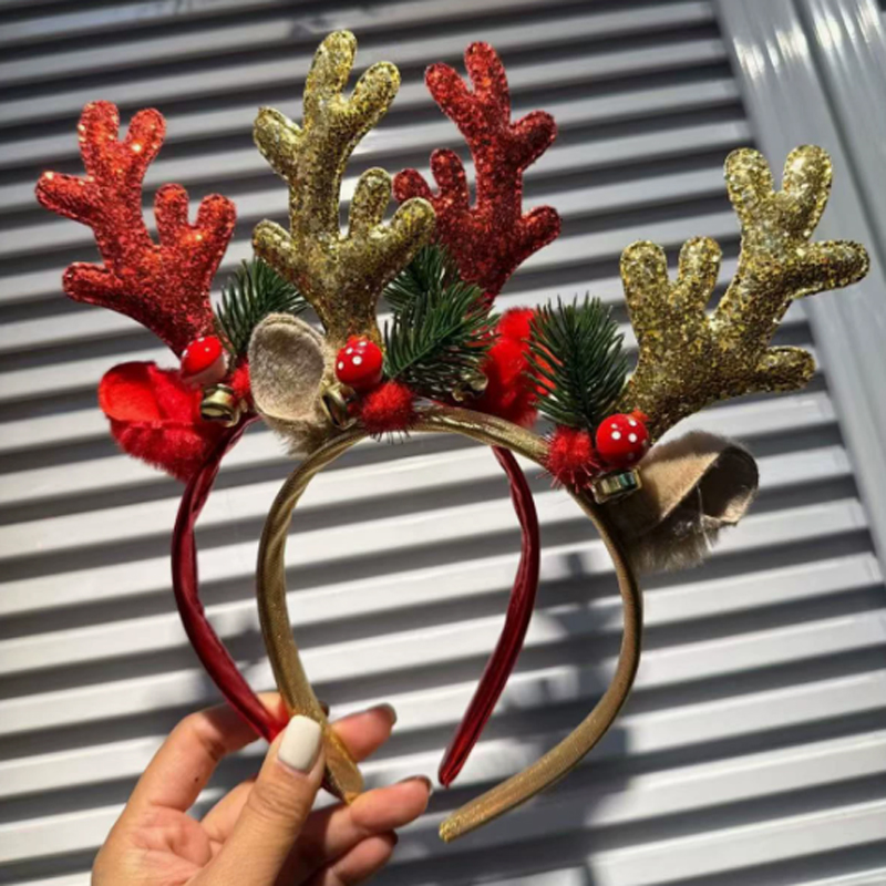 Christmas Glitter Deer Antlers - Reindeer Antlers Headband review and price