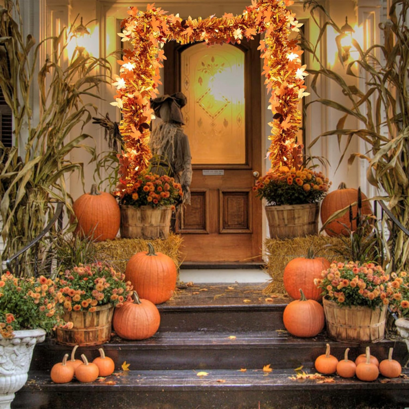 2pcs Thanksgiving Fall Maple L - Tinsel Garland Decoration review and price