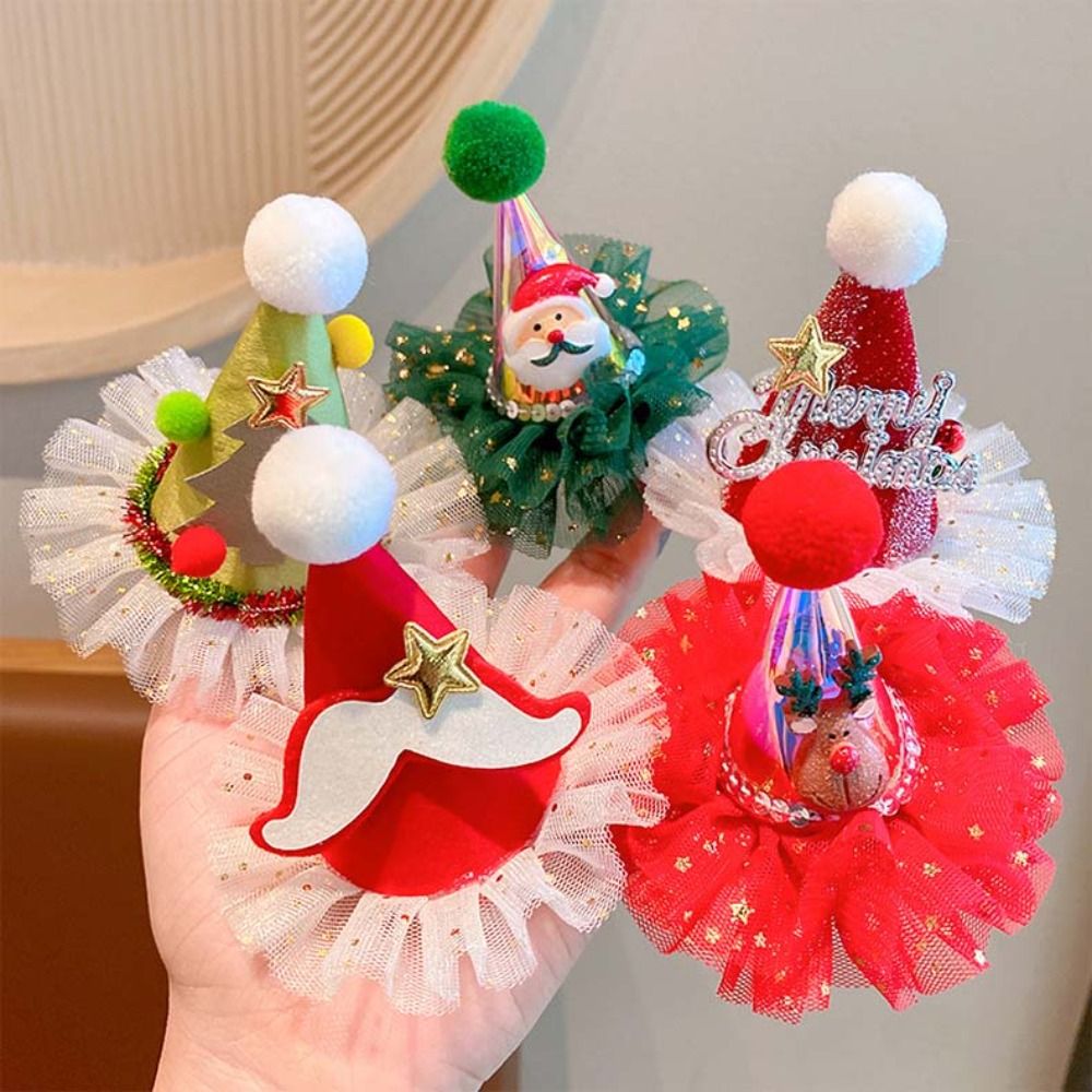 Cute Star Christmas Hair Clip  - Santa Hat Plush review and price