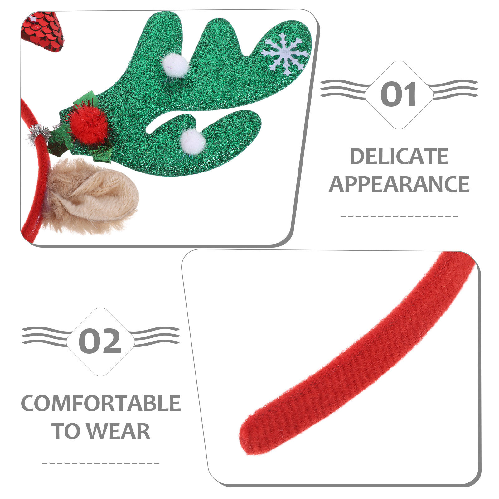 2Pcs Cute Reindeer Headband De - Reindeer Antlers Headband review and price
