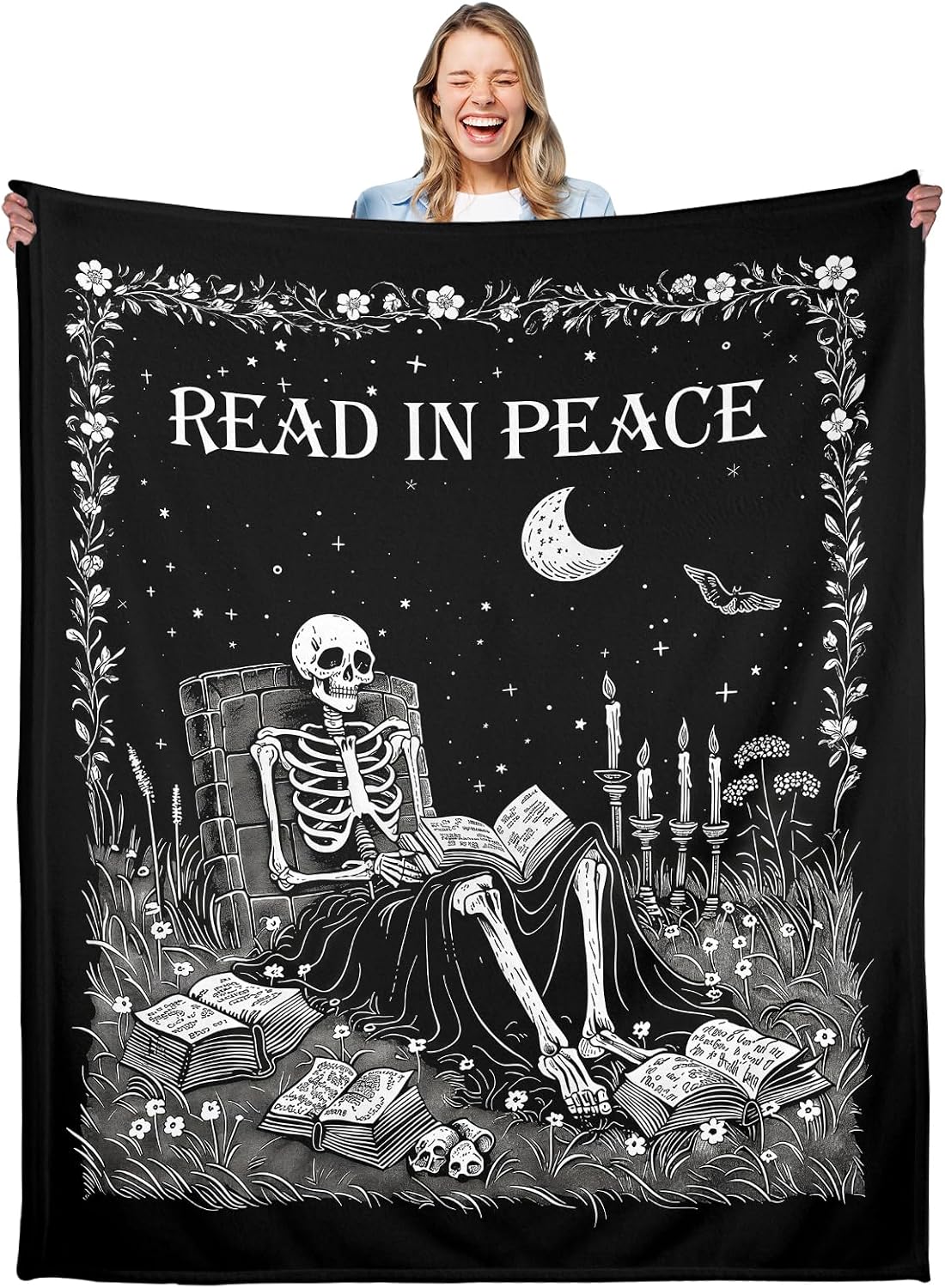 Gothic Ghost Reading Book Blan - Christmas Throw Blanket review and price
