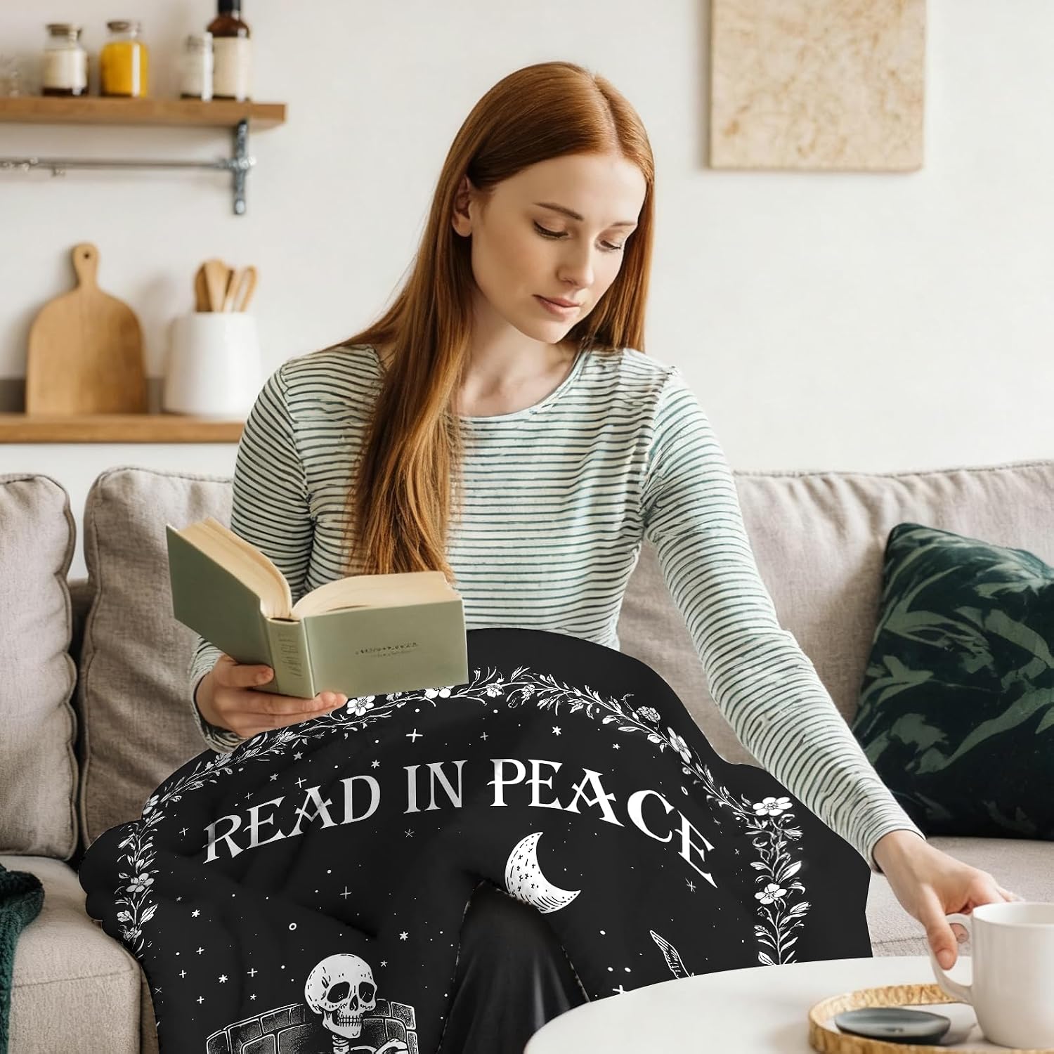 Gothic Ghost Reading Book Blan - Christmas Throw Blanket review and price