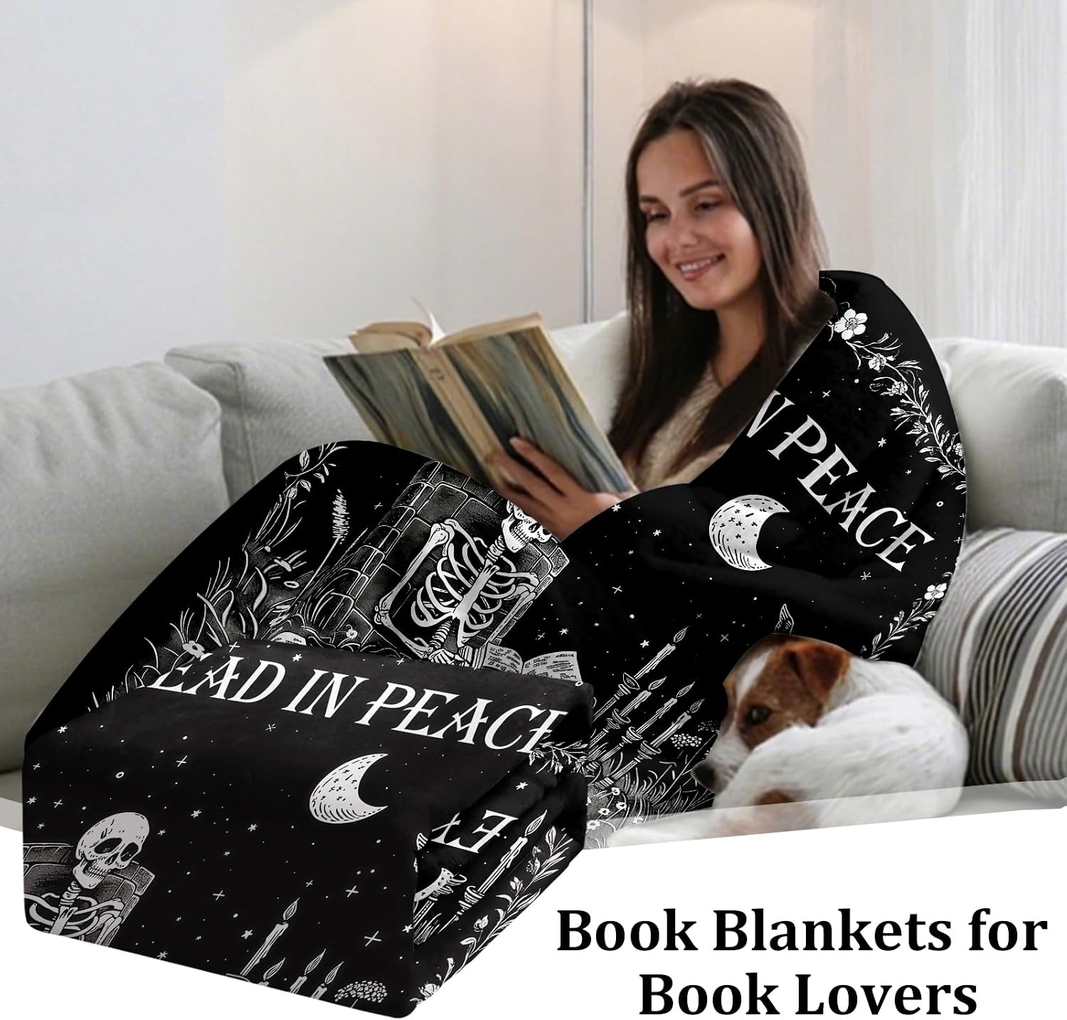 Gothic Ghost Reading Book Blan - Christmas Throw Blanket review and price