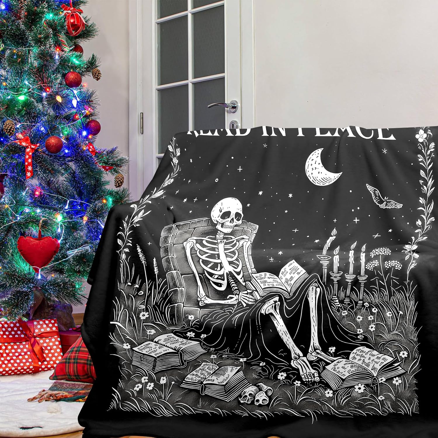 Gothic Ghost Reading Book Blan - Christmas Throw Blanket review and price