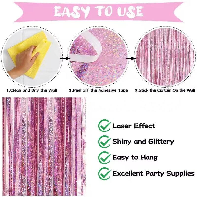 1/2/3Pack Glitter Party Backdr - Tinsel Garland Decoration review and price