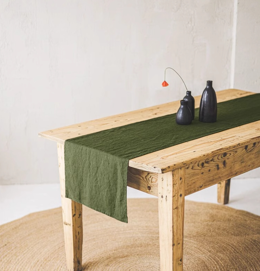 100% Linen Stone Washed Table  - Christmas Table Runner review and price