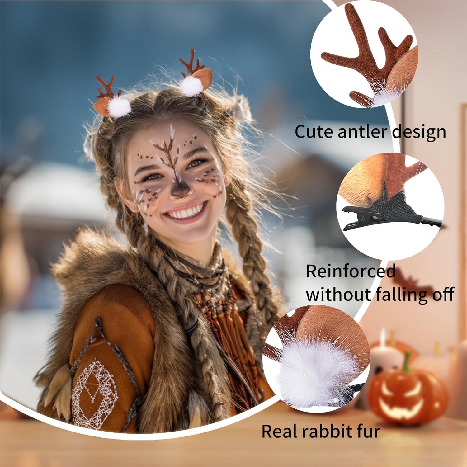 1/2Pairs Small Deer Ears Antle - Reindeer Antlers Headband review and price